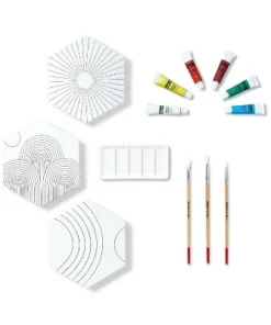 3ct Paint-Your-Own Hexagon Canvas Kit Rainbow - Mondo Llama™