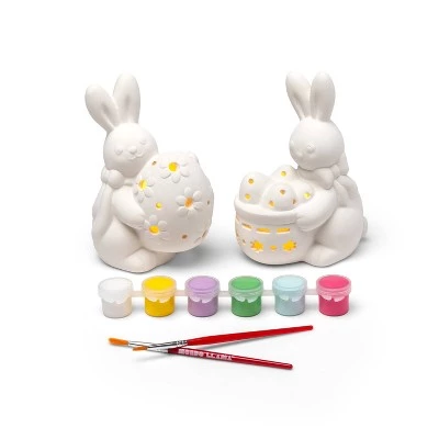 Paint-Your-Own Ceramic Easter Bunnies Kit White - Mondo Llama™