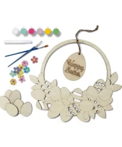 Paint-Your-Own Wood Easter Egg Wreath Kit - Mondo Llama™
