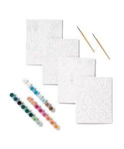 4pk Paint by Number Canvas boards Floral - Mondo Llama™